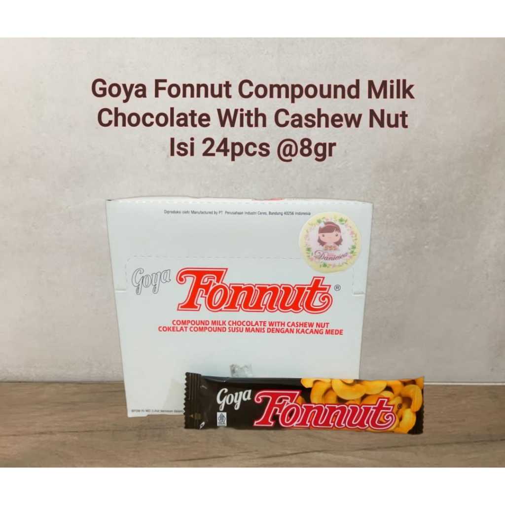

Goya fonnut coklat susu isi kacang mede sekotak isi 24pcs (ds bgr)
