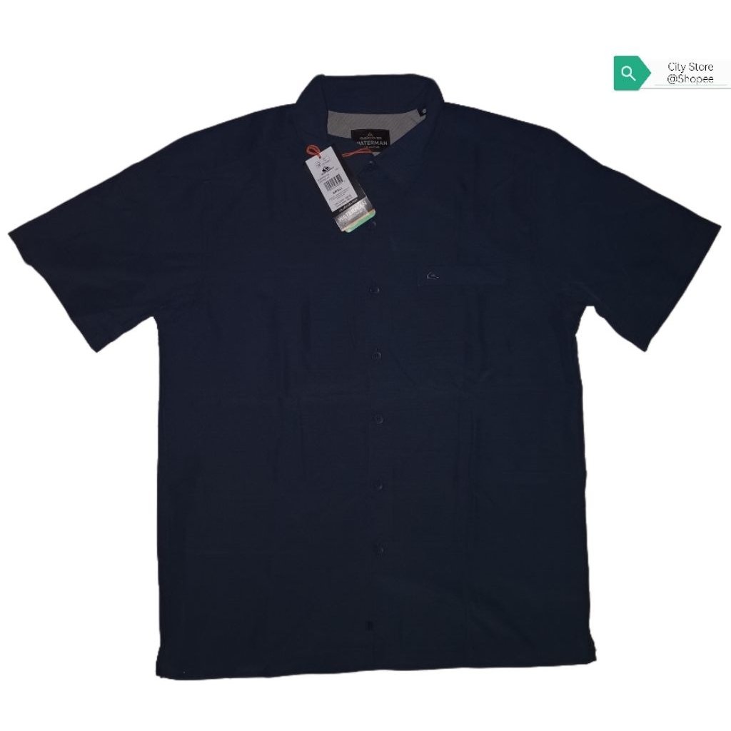 Kemeja Quicksilver Waterman Collection - Biru Navy ( Brand New )