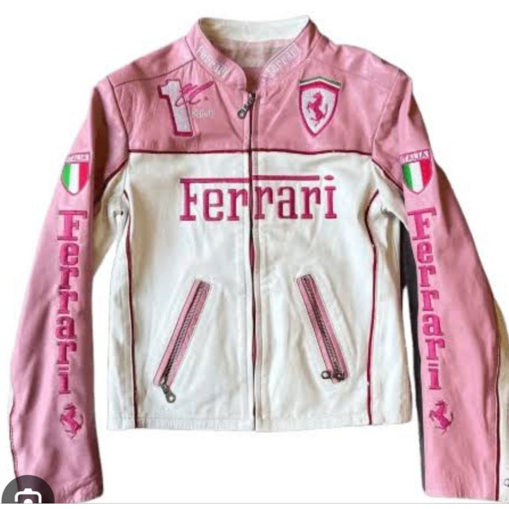 Ferrari F1 Jacket pink with leather