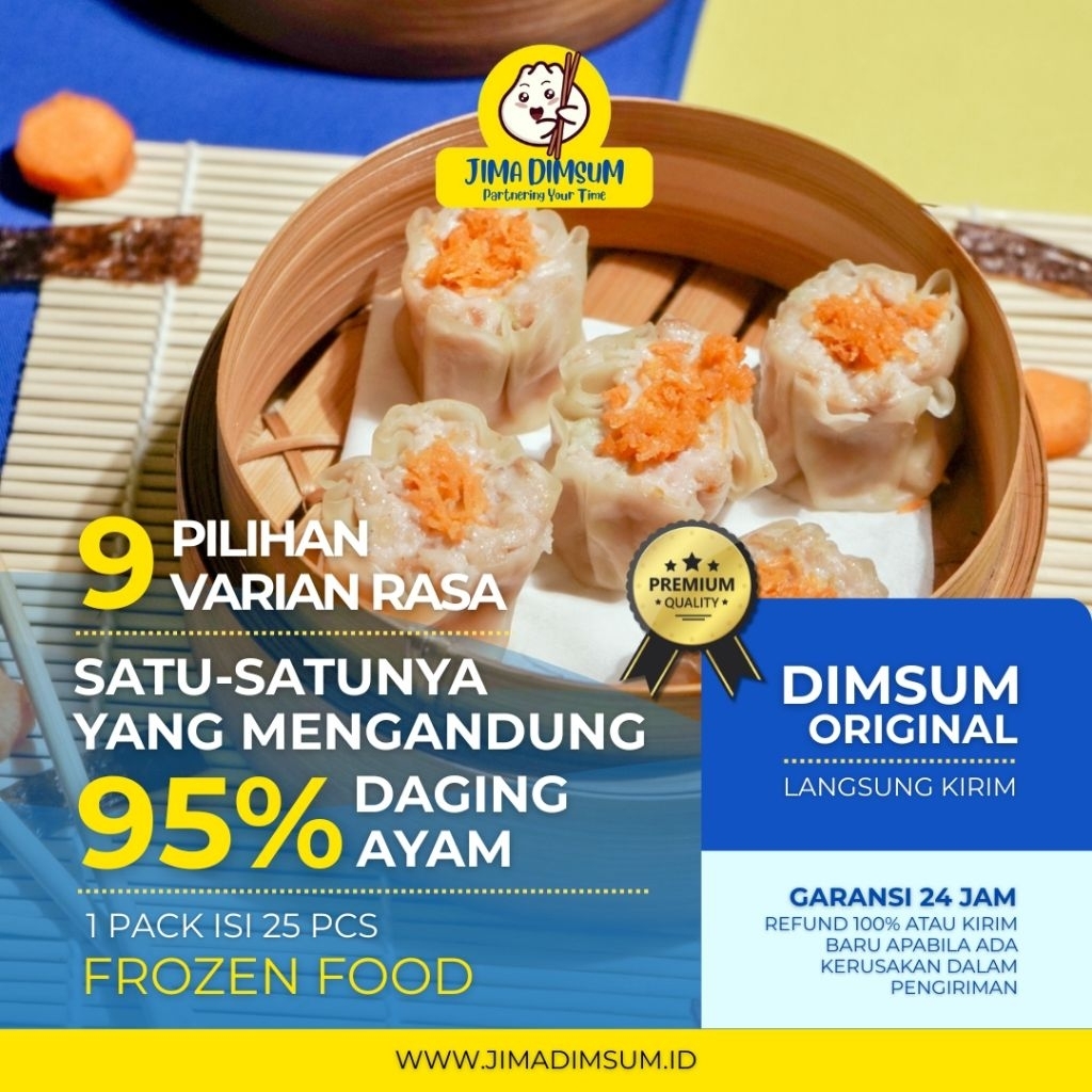

Jima Dimsum Original Frozen Food 1 pack isi 25 & 15 pcs Halal Premium