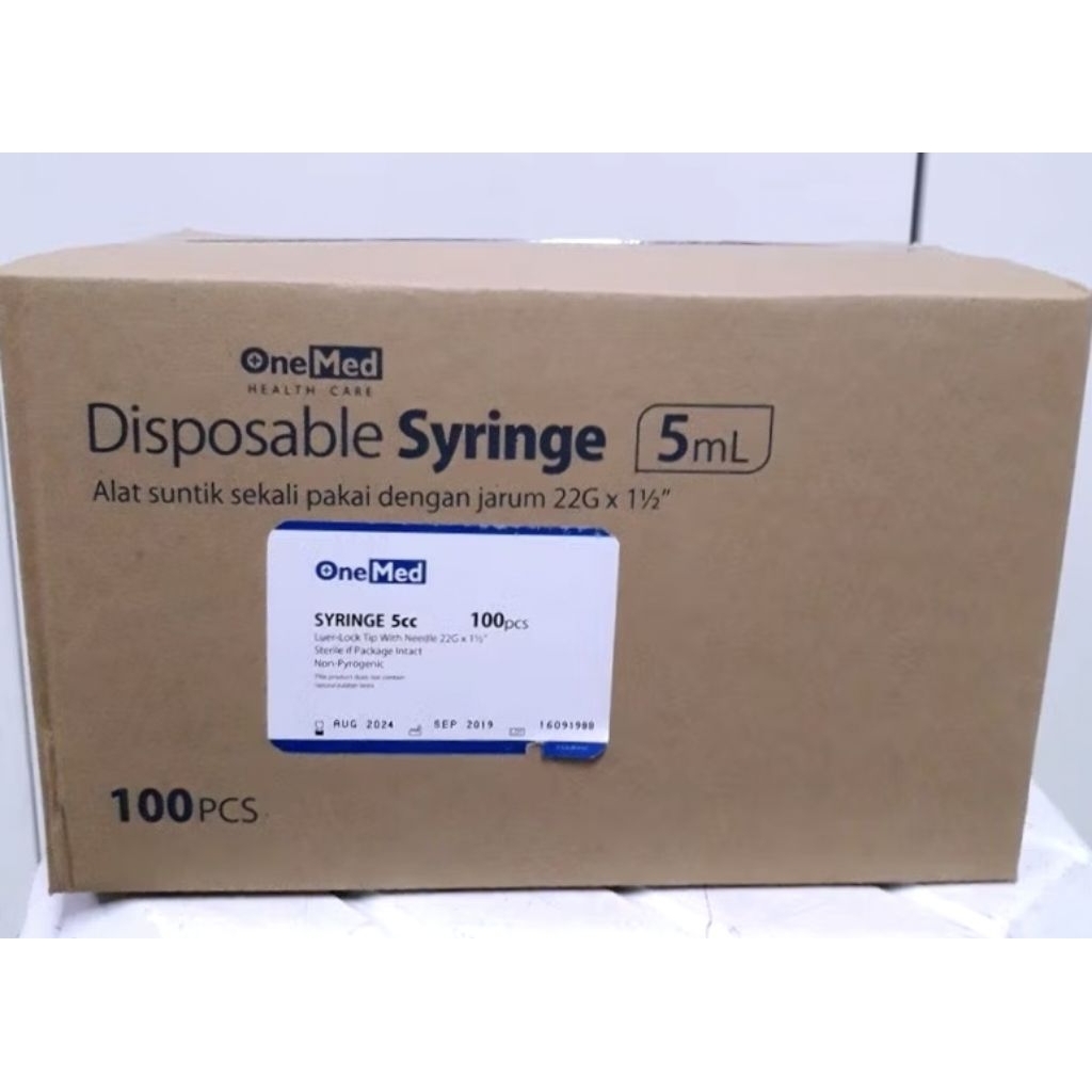 Spuit 5cc / ml Merk ONEMED 1BOX ISI 100pcs Original