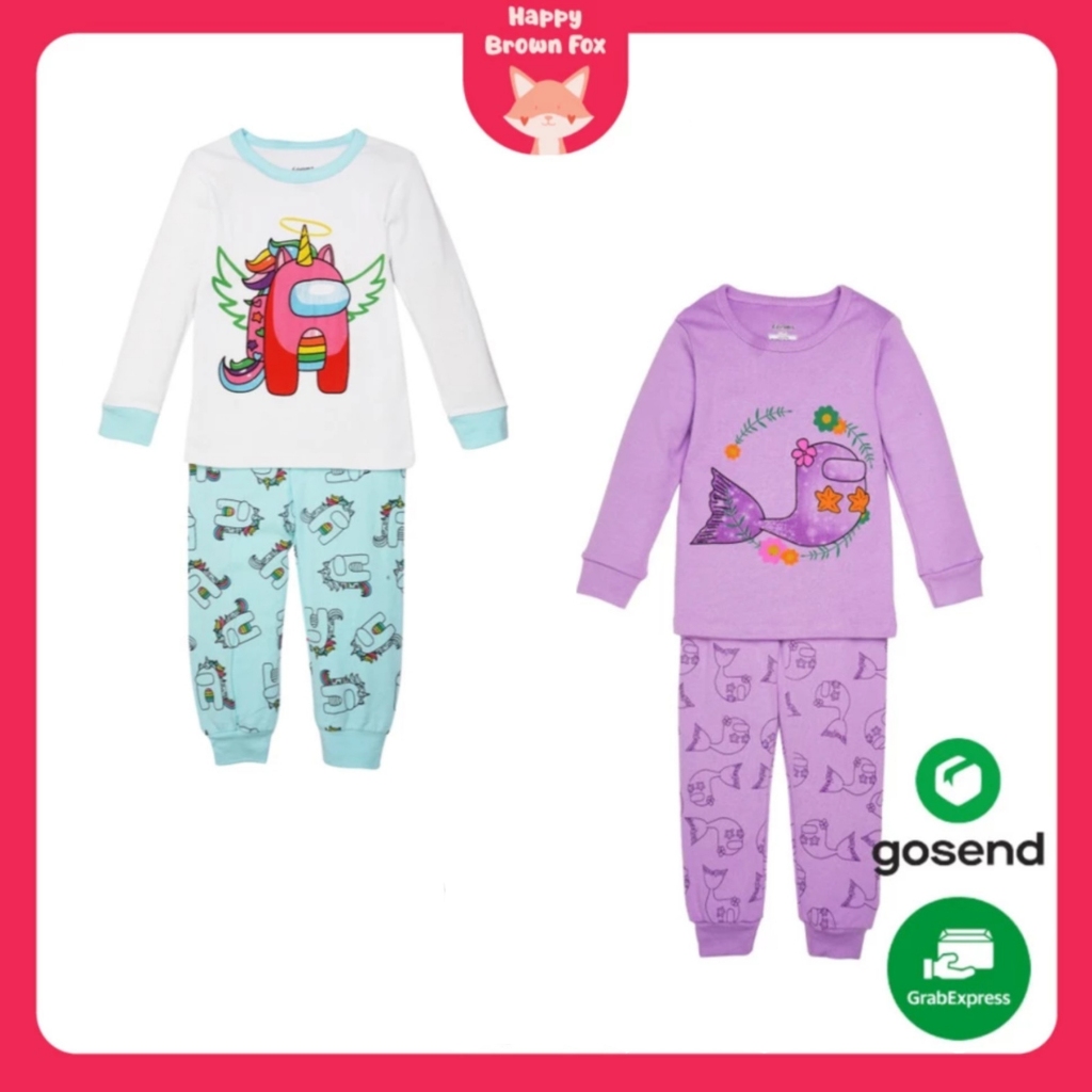 BAJU TIDUR PIYAMA ANAK SETELAN ANAK PEREMPUAN ANAK LAKI-LAKI LENGAN TANGAN PANJANG - AMONG US, SPEED