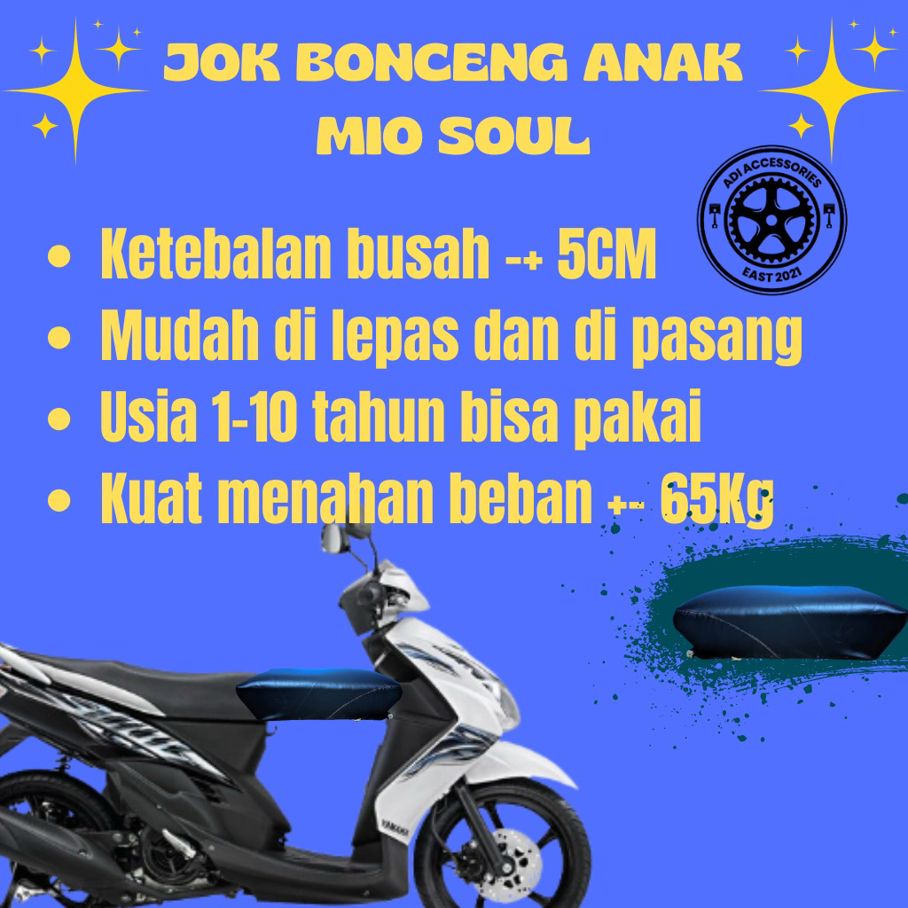 Jok Boncengan Anak Motor Mio Soul, Mio Soul GT, Mio Smile, Mio Sporty, Mio Z, Mio S, Mio J,DLL