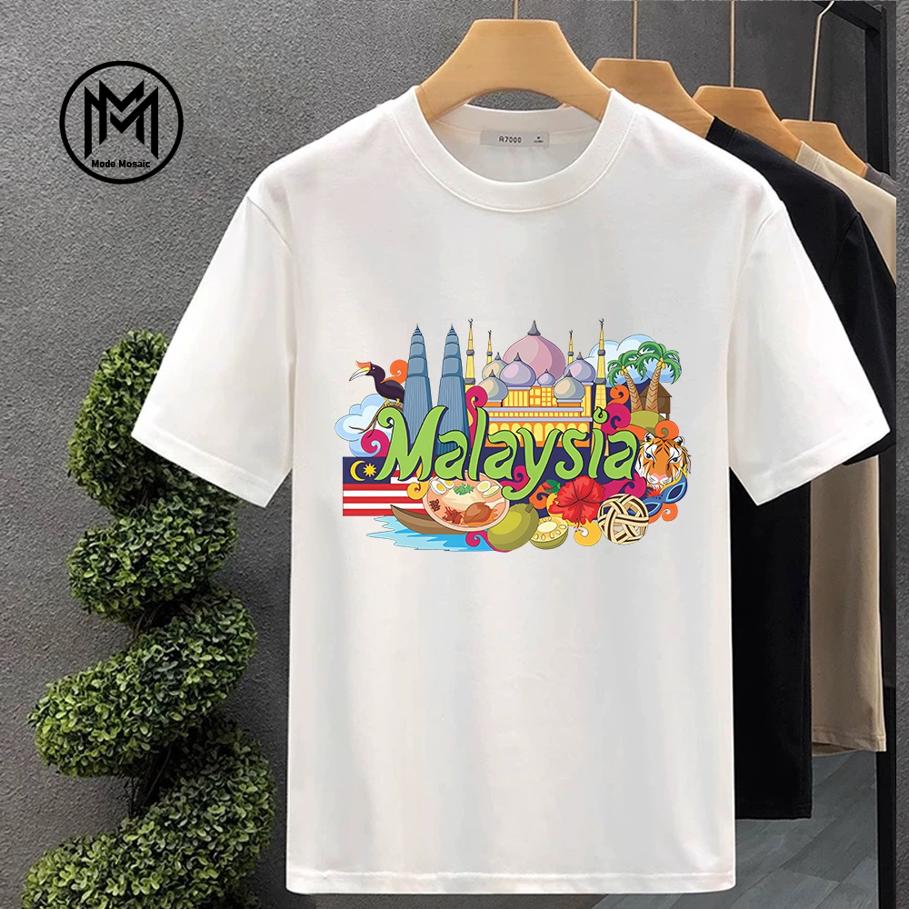 [100% Original ] Malaysia culture, souvenirs, Malaysia scenery Kaos, high quality fashionable cotton