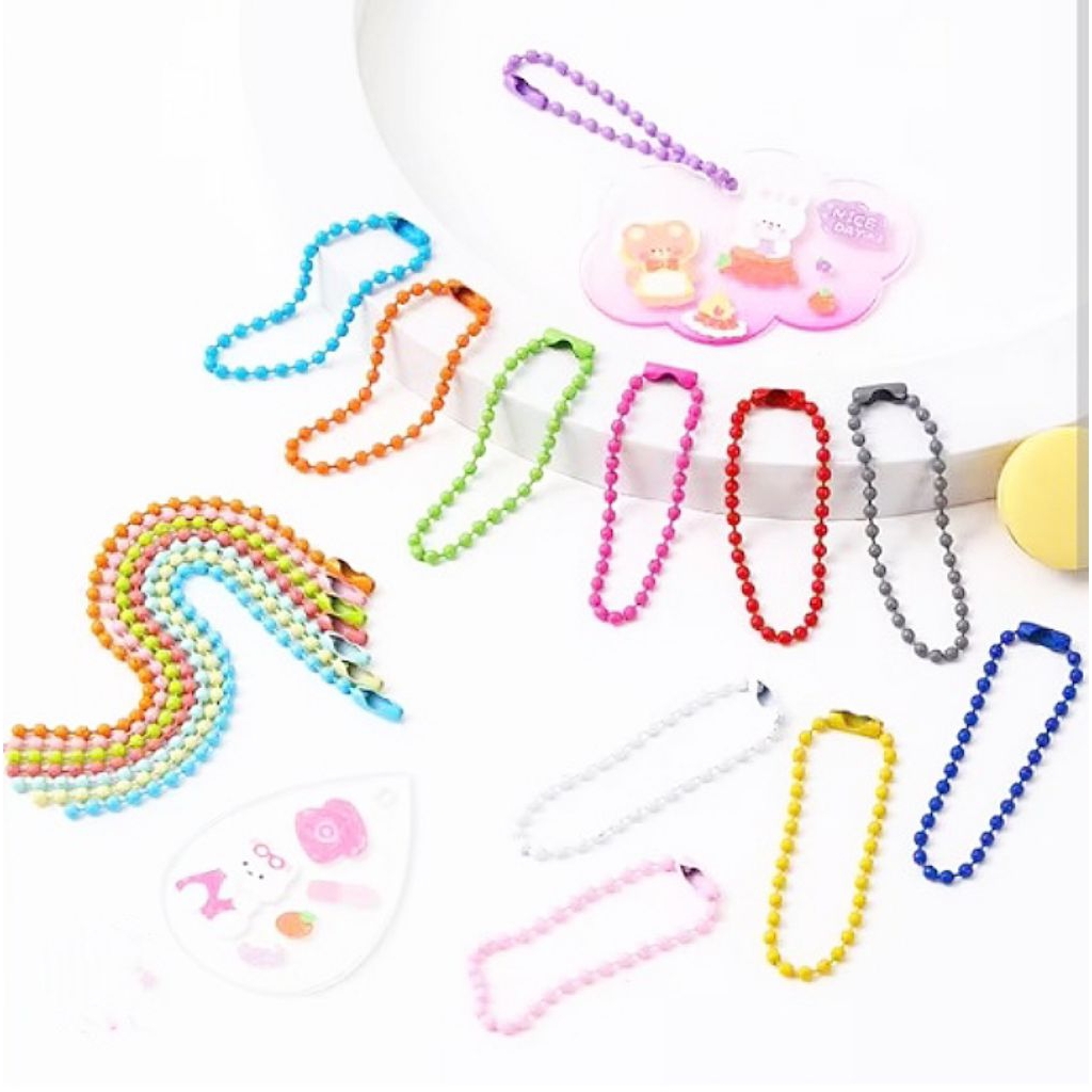 1 Pcs Rantai Biji Lada Bebas Pilih Warna Panjang 9Cm Rantai Gantungan Kunci