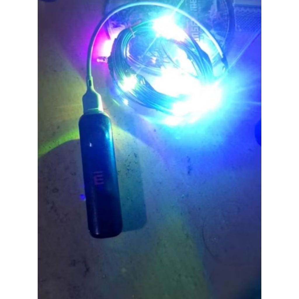 Lampu layangan rgb 3 warna disco 4m sudah sensor cahaya dan modul batre cas