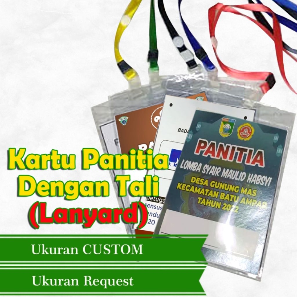 Cetak Id Card Panitia Name Card Panitia Custom + Plastik + Id Card
