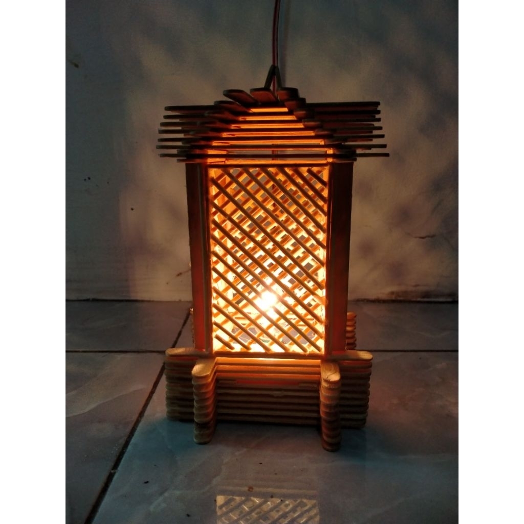 lampion /lampu hias/lampu tidur dari stik es krim