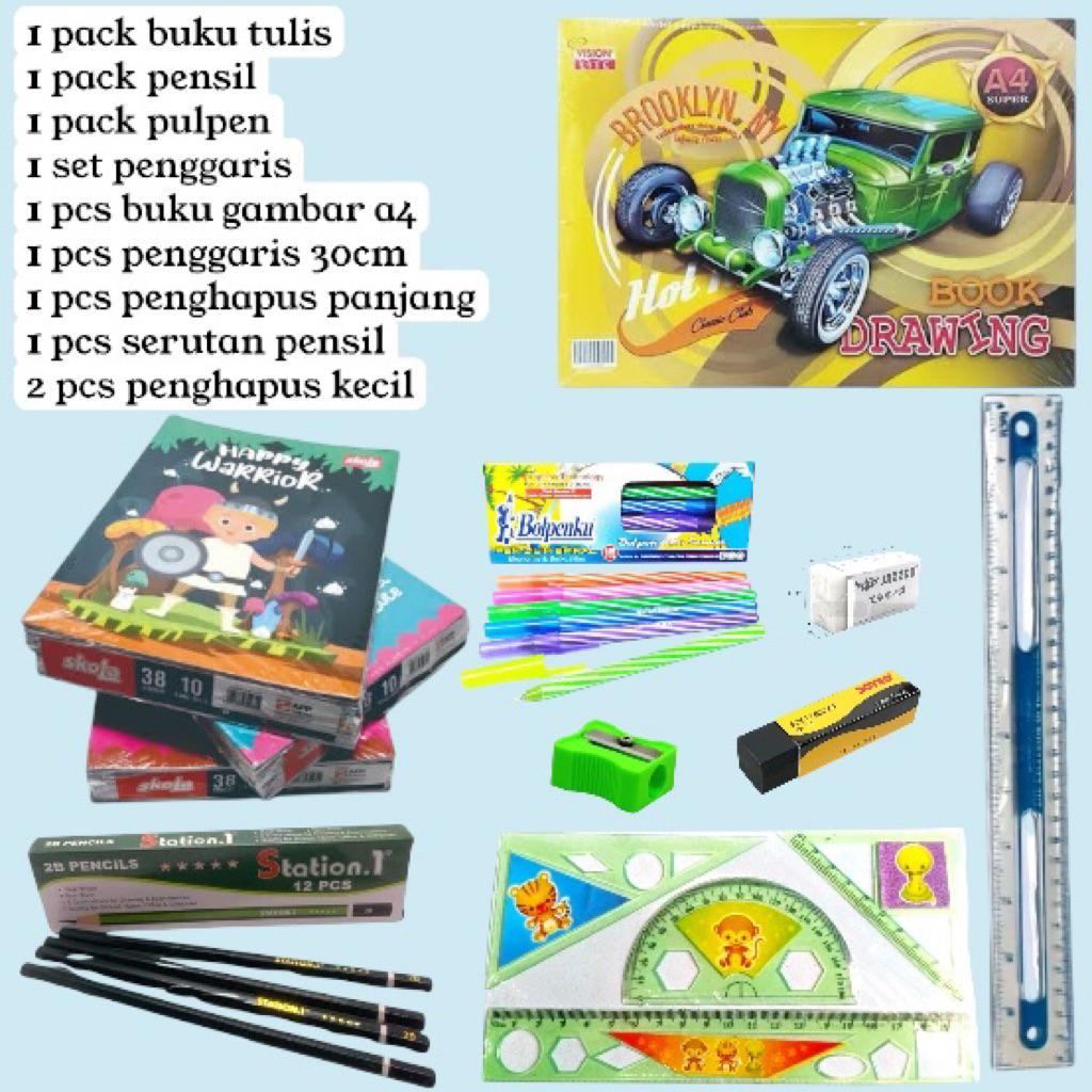 

BACK TO SCHOOL PROMO PAKET LENGKAP ALAT TULIS ANAK SEKOLAH SD SMP HARGA TERBAIK