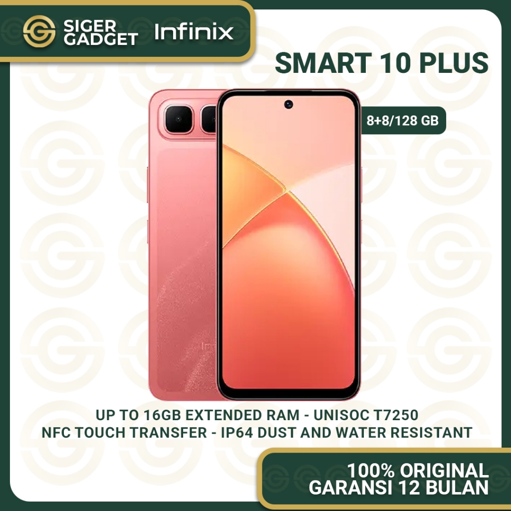 Infinix Smart 10 Plus 8/128GB - Up to 16GB Extended RAM - 6.67 inch 120Hz HD+ - T7250 - 6000 mAh