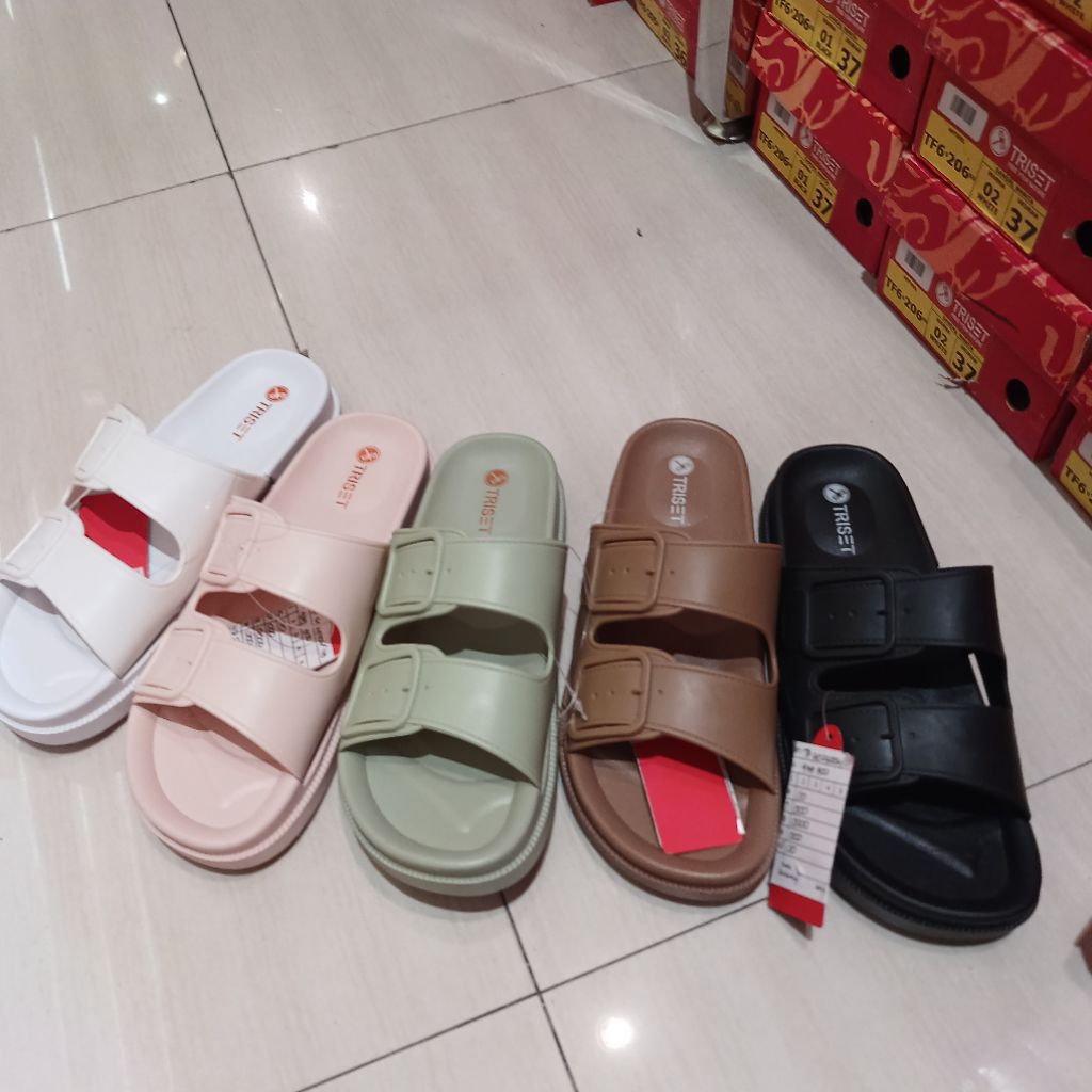 sandal wanita flat karet TRISET❗️ori matahari