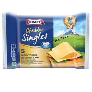 

Keju Kraft Cheddar Singles isi 5 Slices Regular