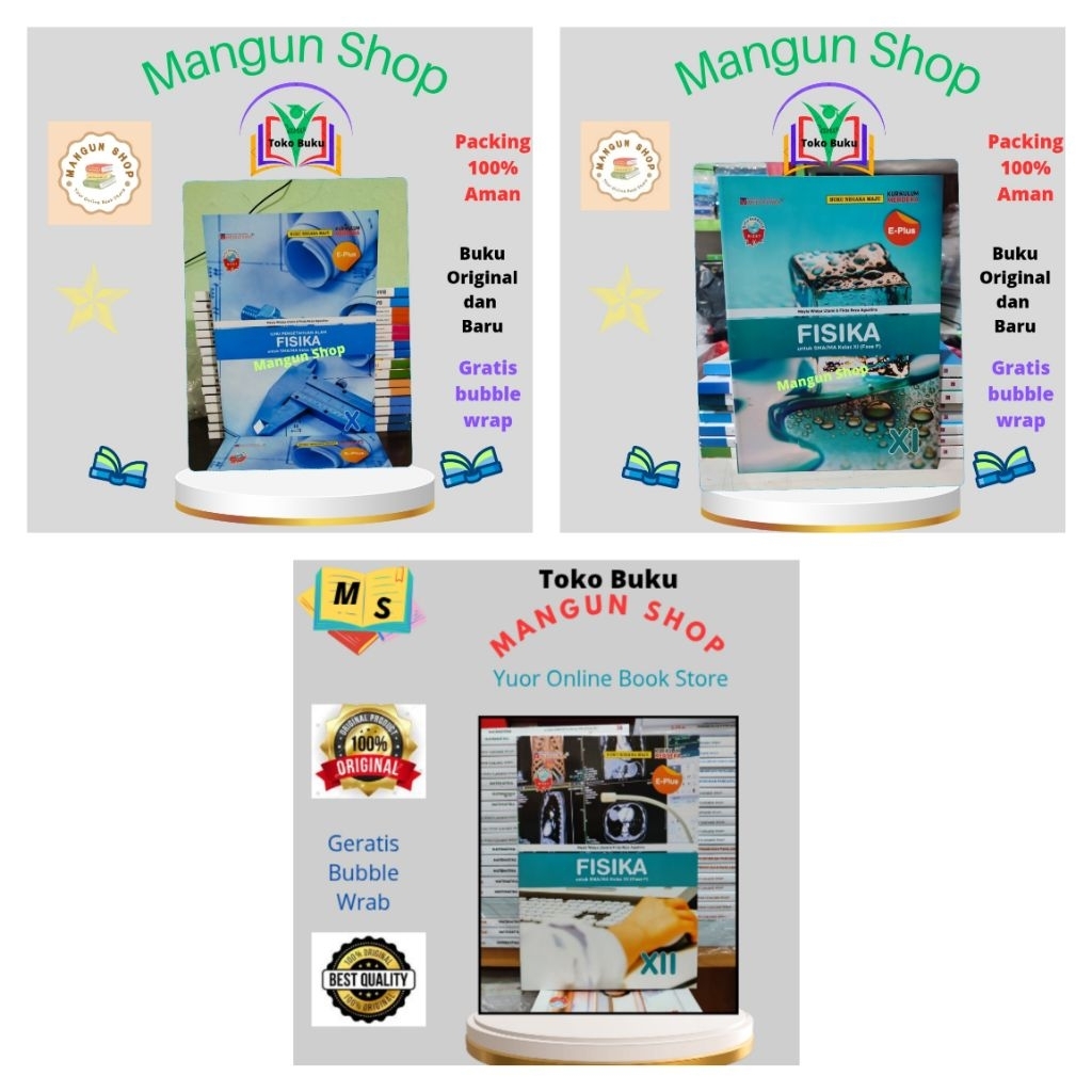 Buku E - Plus Fisika SMA Kelas  10,11,12 Kurikulum Merdeka Mediatama