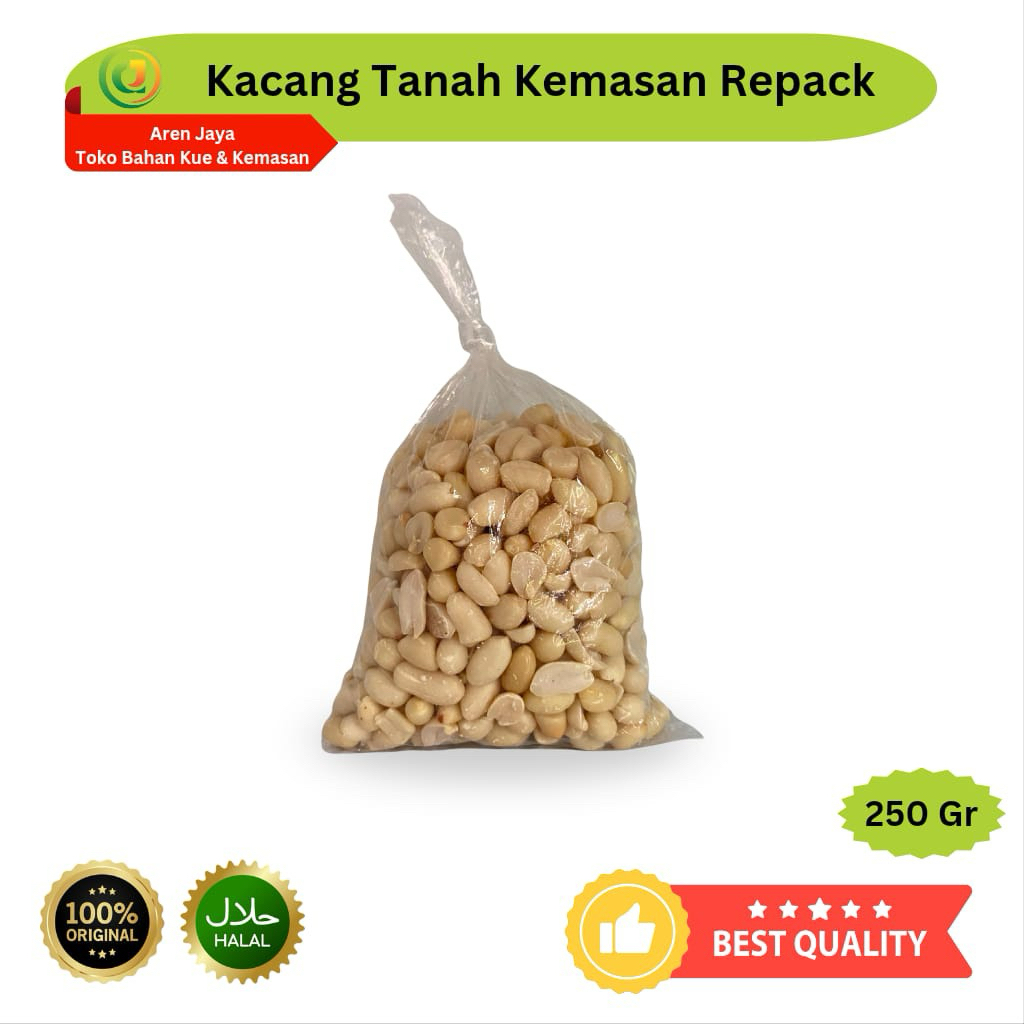 

Kacang Tanah Kupas Mentah Besar Kemasan Repack Kiloan 250 500 Gram 1 Kg Original
