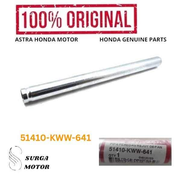 As ShocK Skok Shockbreaker Depan Motor Honda Revo New 51410KWW641 51410-KWW-641 Pipe Comp FR Fork or