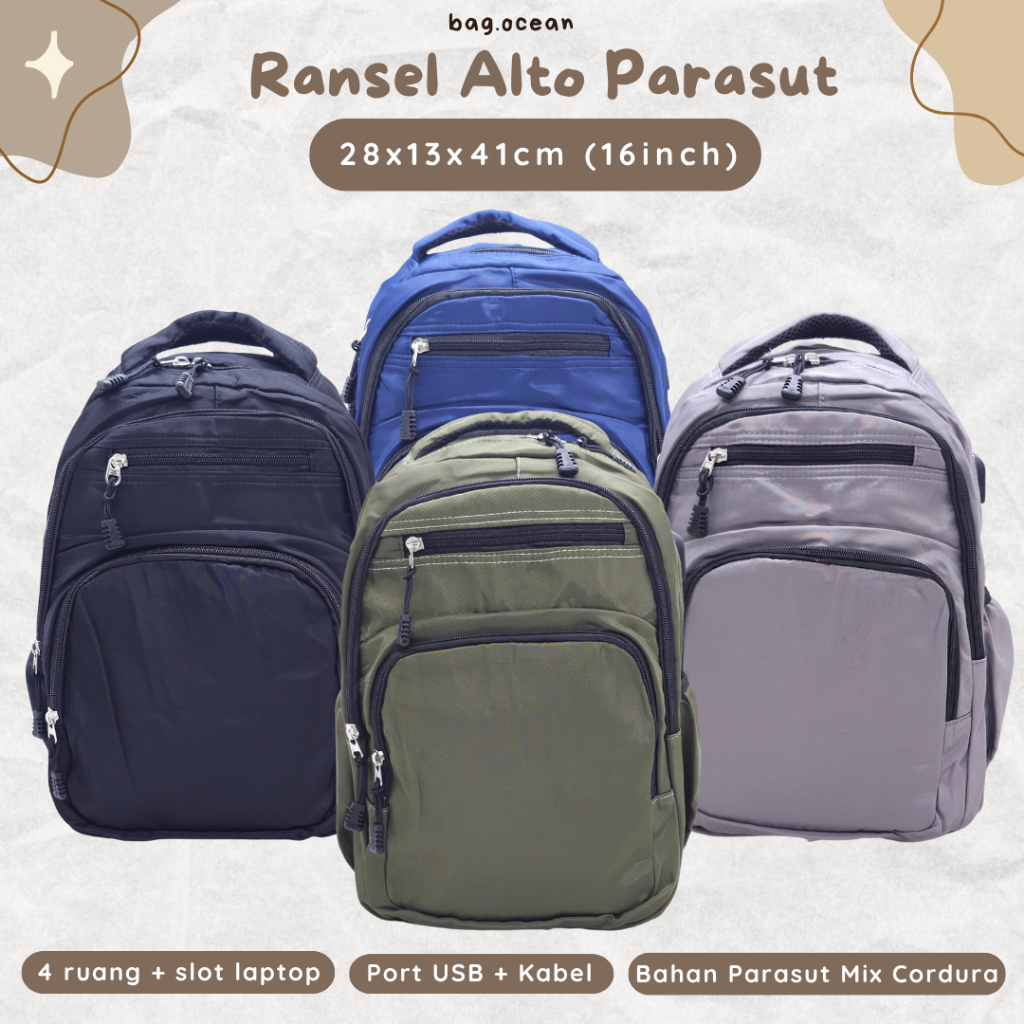 TAS LAPTOP PALO ALTO POLOS KAIN KANVAS PREMIUM 3 RUANG 18 INCHI ORIGINAL / RANSEL LAPTOP PALO ALTO K