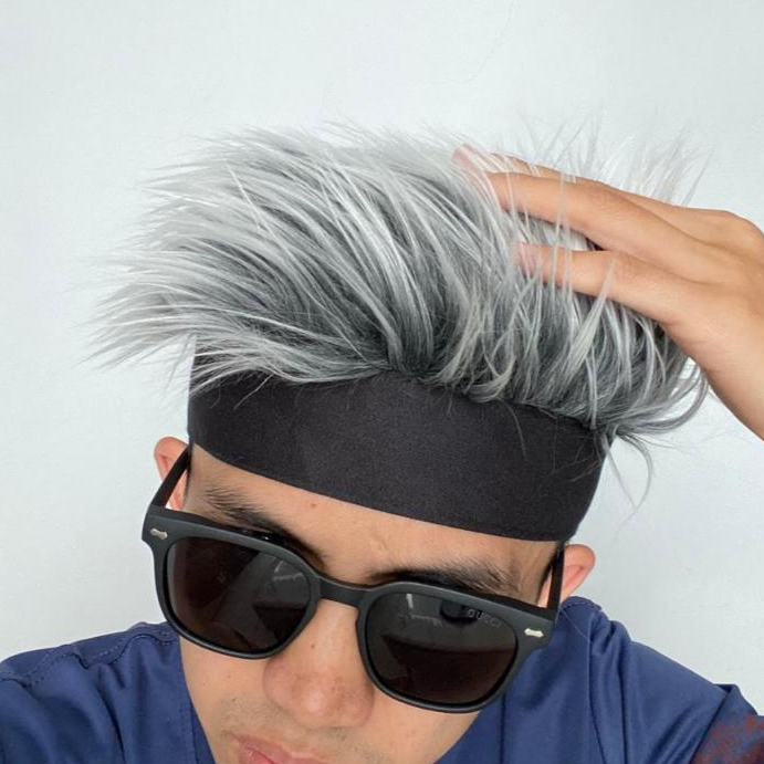 Topi Rambut Palsu Pria Bulu Sintetis Korea Model Kekinian