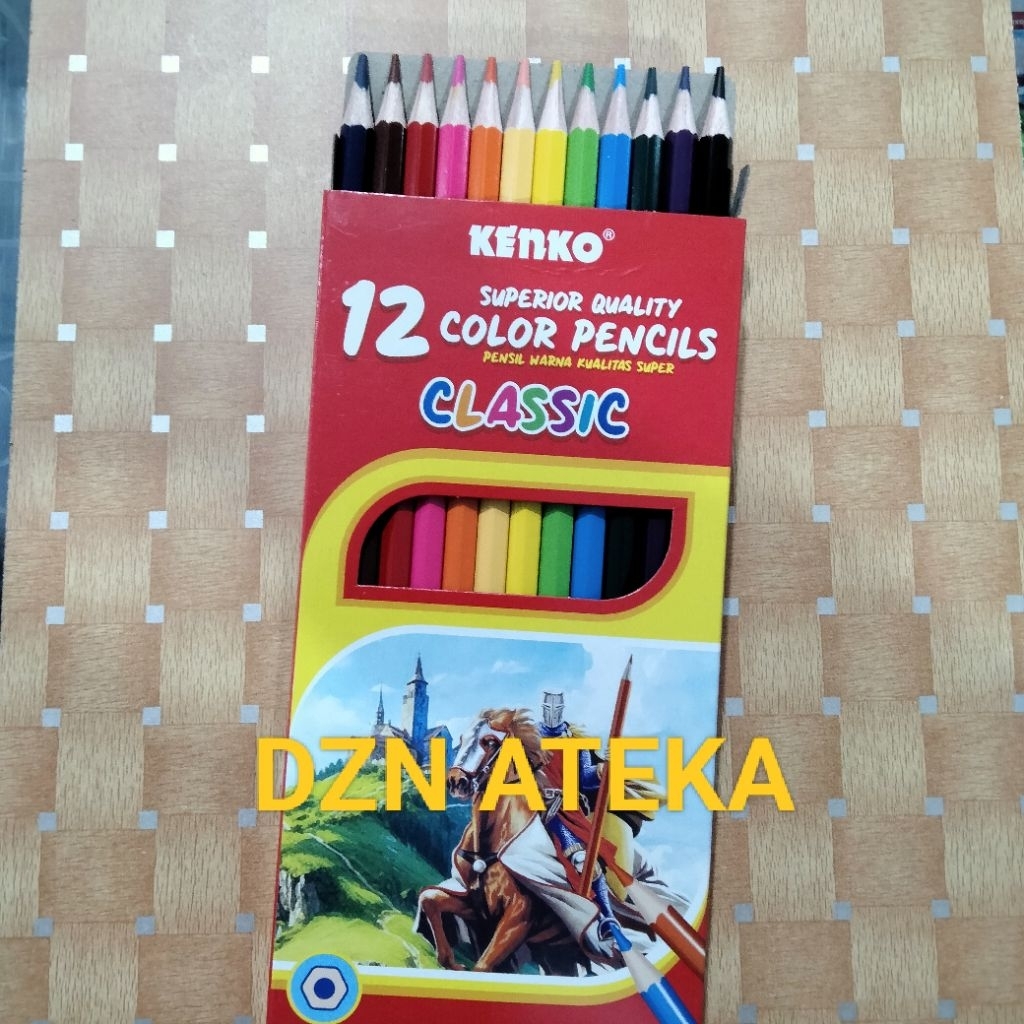 

12 pcs warna Pensil warna Kenko isi 12 panjang CP-12F