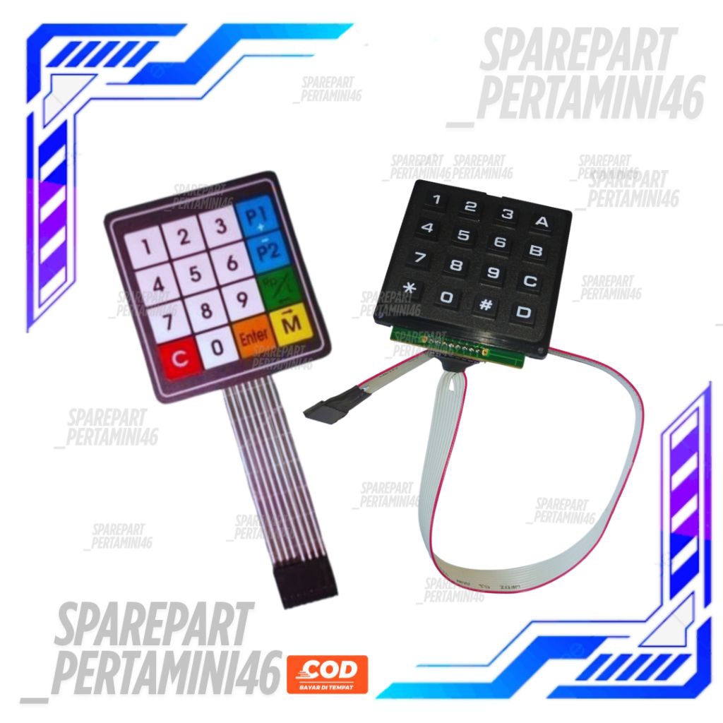 Keypad Tombol kipet Pom Mini Digital Pertamini Keypad Custom Laminasi & Keypad Metrik timbul hitam P