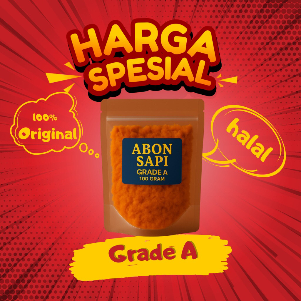 

Abon Sapi Grade A 100Gr - Abon Rumahan Enak dan Terjangkau I Cocok untuk Bekal Sehari-hari