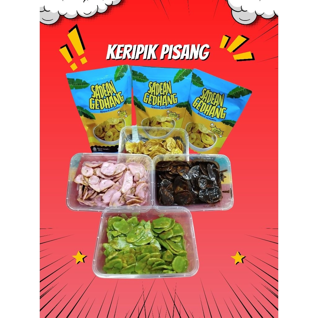 

Sadean Gedhang - Keripik pisang/banana chips aneka rasa lumer gurih,lezat,dan nikmat 150gram