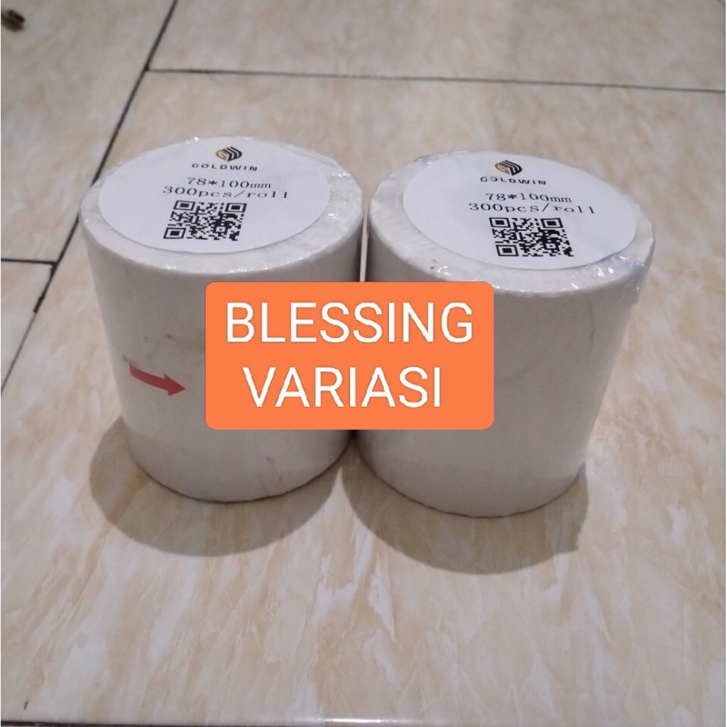 

Kertas label stiker resi thermal barcode 78x100mm segulung isi 300