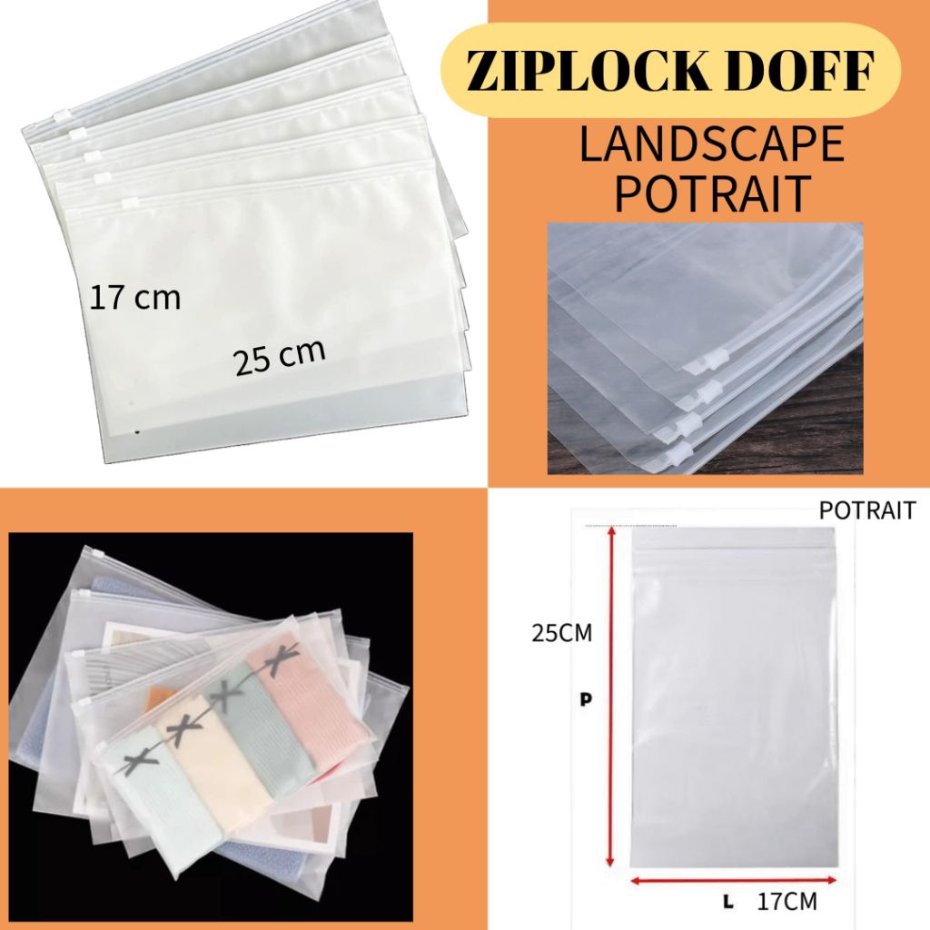 ZIPPER BAG UKURAN / PLASTIK KLIP ZIPLOCK DOFF / PLASTIK ZIPPER