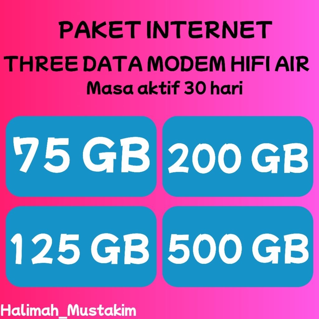 Paket Internet Tri Modem Hifi Air 30 hari | Three hifi air
