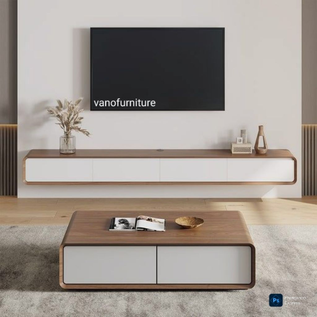 meja tv gantung minimalis rak tv modern MK02 rak tempel dinding modren  panjang