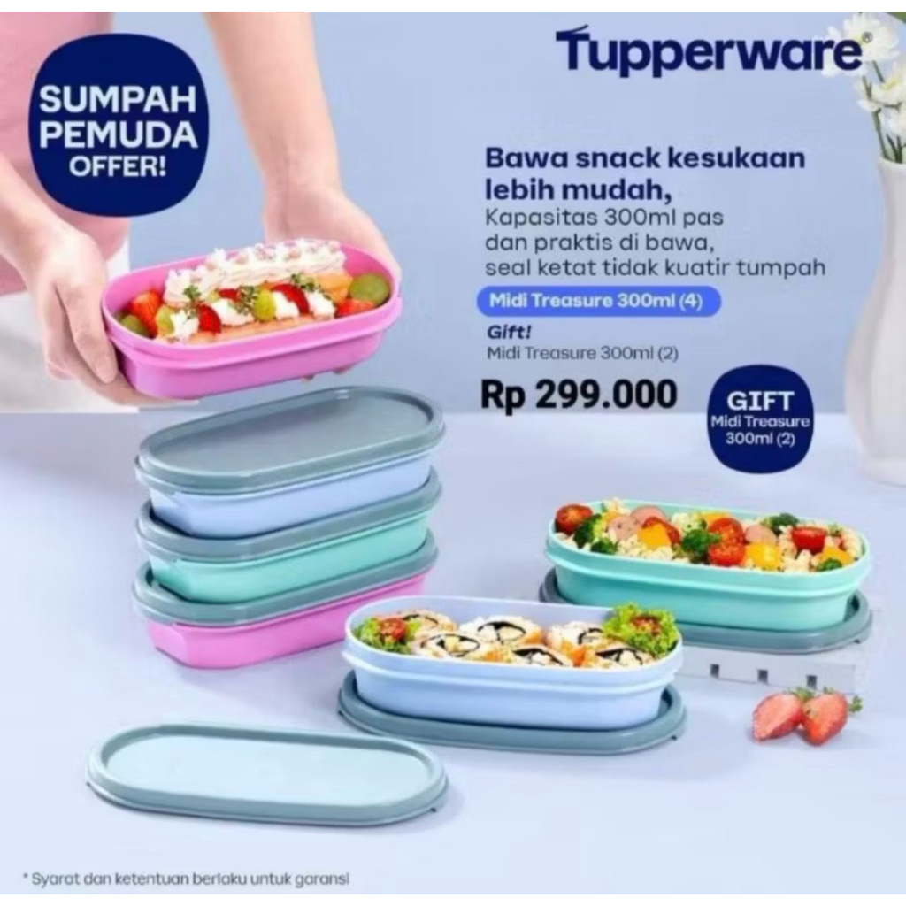 Midi Treasure 300 ml Ecer - Bekal anak sekolah Tupperware