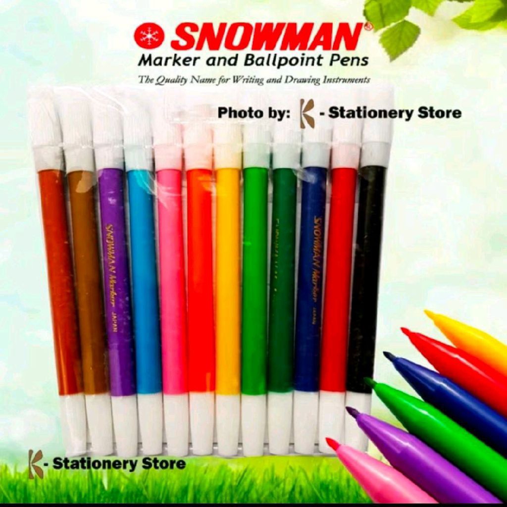 

SNOWMAN SPIDOL SNOWMAN Kecil Isi 12pcs Spidol Warna 0,5-1,0mm Tahan Air Cocok untuk Rumah Kantor Sekolah