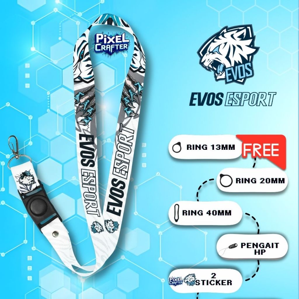 

LANYARD EVOS ESPORT V2 | GANTUNGAN HP | GANTUNGAN P0D | GANTUNGAN KUNCI | GANTUNGAN ID CARD