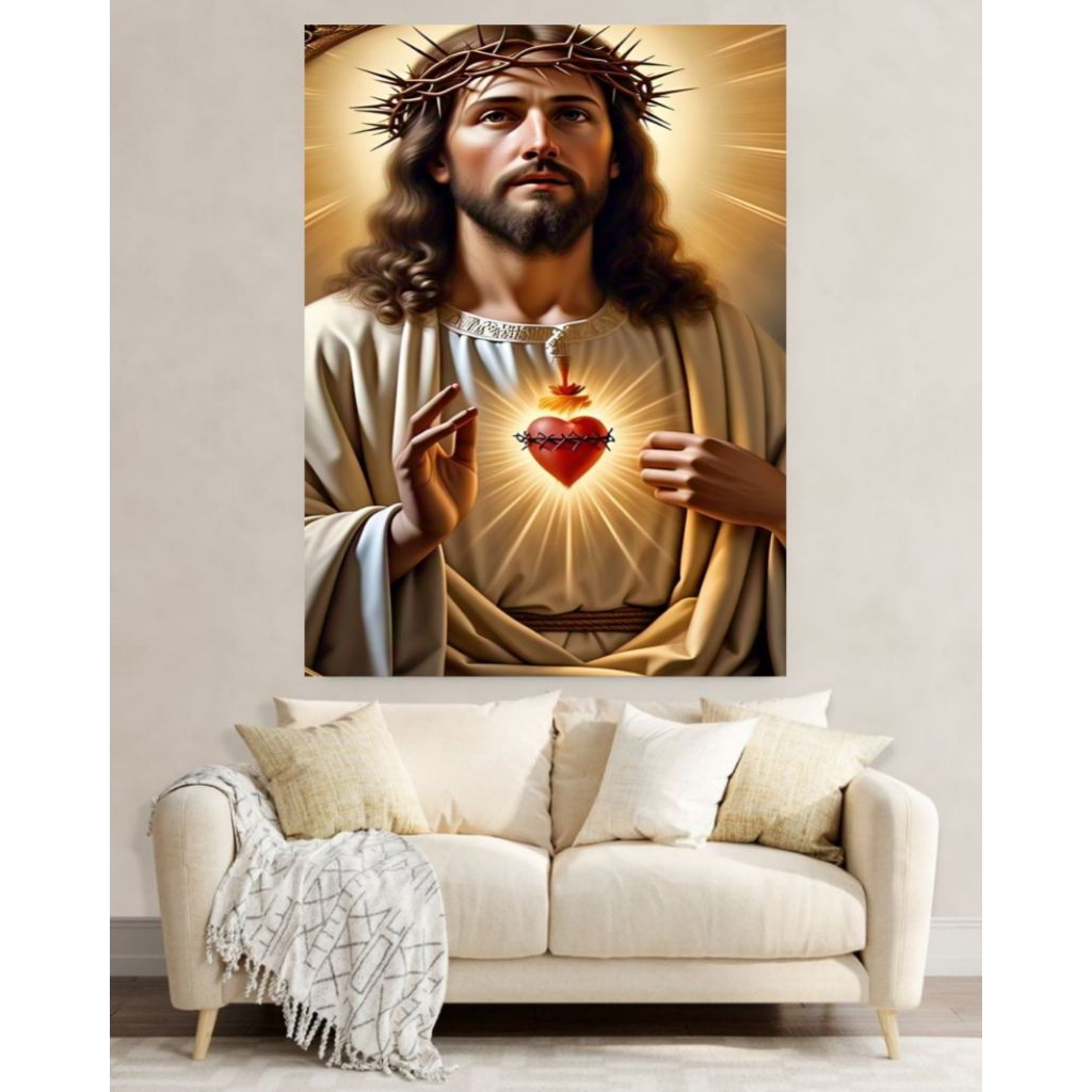 hiasan dinding,TUHAN YESUS,extra jumbo,poster cetak,lukisan cetak,kualitas gambar HD,tanpa bingkai