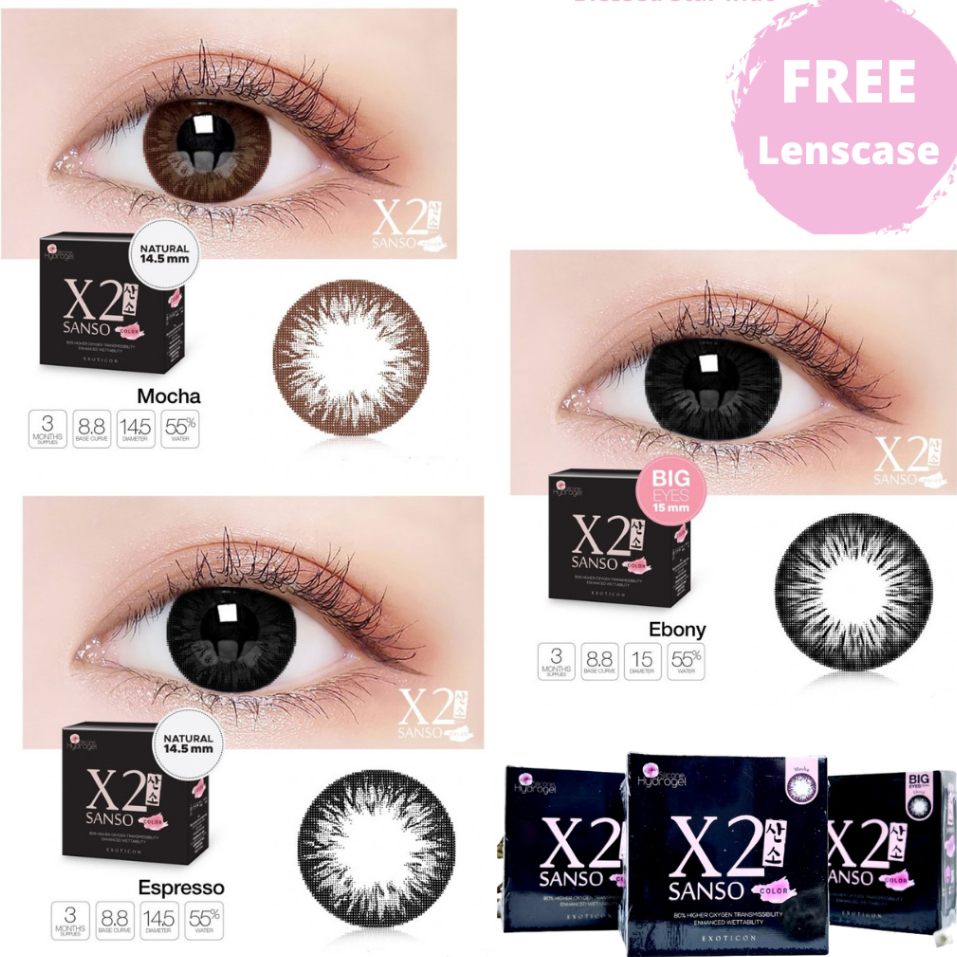 [100 % ORIGINAL] SOFLENS SANSO BLACK BY X2 MADE IN KOREA [NORMAL & MINUS] SERIES DIAMETER 14.5MM