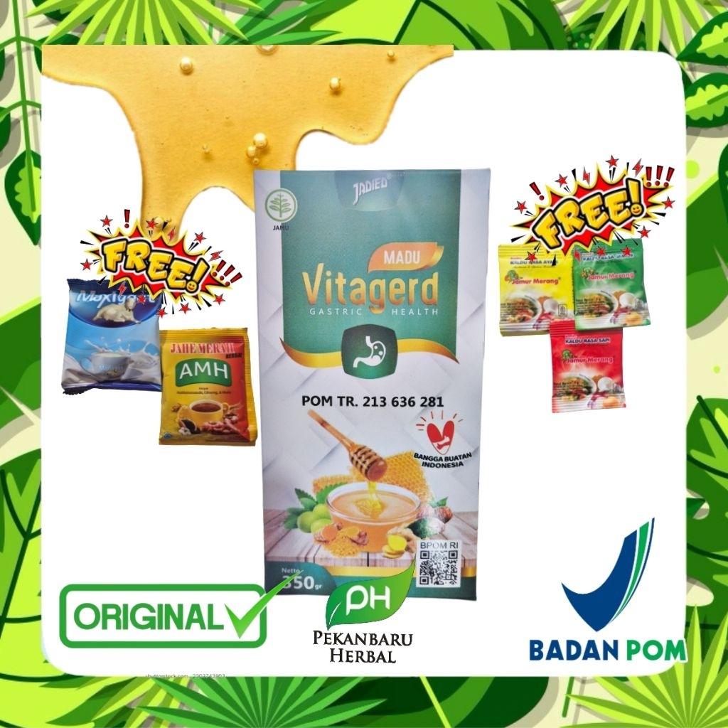 Madu VITAGERD BPOM ASLI Obat Herbal Lambung Kronis dan Masalah Pencernaan