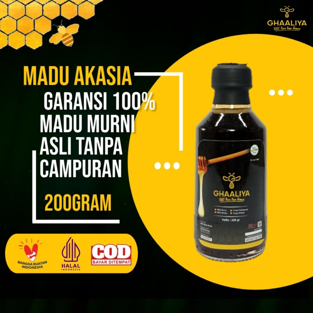 

Madu Honey Nektar Akasia Murni Asli 100% Tanpa Campuran Nusantara Original Bpom 200gram