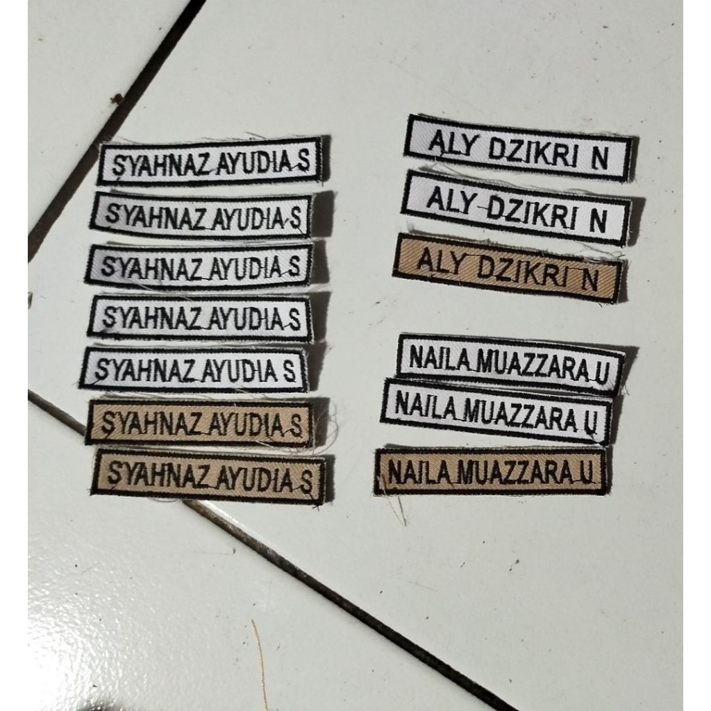 Bet Nama Bordir Sekolah, Bet Nama Murah, Bet Sekolah