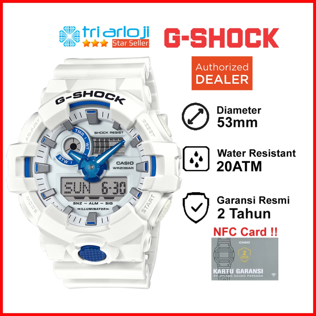 Casio G-Shock GA-700HDS-7ADR Jam Tangan Pria Double Time GSHOCK GA700 GA 700HDS 7ADR GA700HDS GA-700