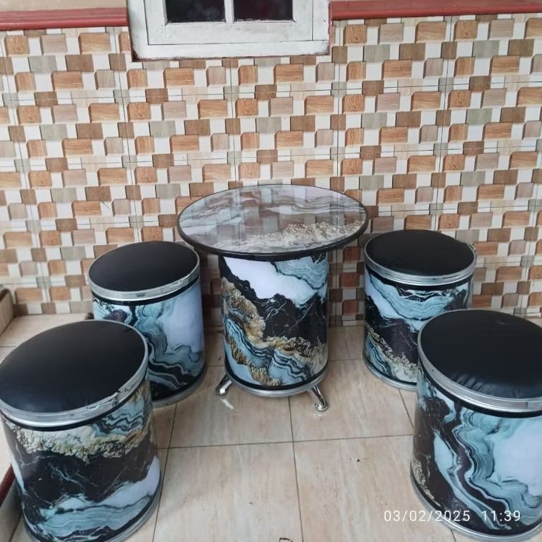 Kursi Tong / Kursi Teras / Kursi Cafe - Kursi Tong dan Meja Tong Duplex Bebas Custom