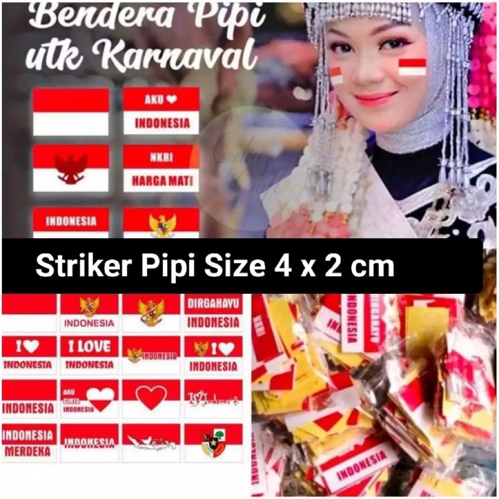 

[20 PCS] STICKER BENDERA PIPI | STICKER KEMERDEKAAN | STICKER PIPI MERAH PUTIH