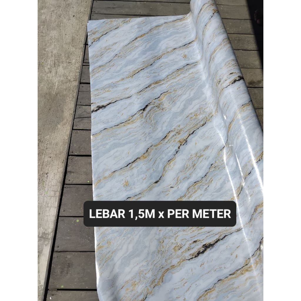 [ LEBAR 1,5M x PER METER ] TIKAR LANTAI KARPET LANTAI PLASTIK MURAH MOTIP KAYU, MARMER, RUMPUT MINIM