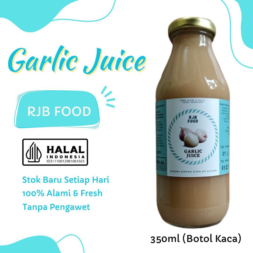 

350ml (Botol Kaca) Jus Bawang Putih Tunggal Jahe Merah Lemon Madu Hutan Cuka Apel Bahan Alami