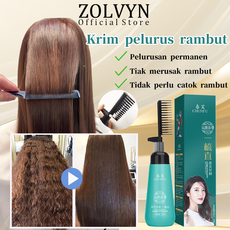 ZOLVYN Cream Pelurus Krim Pelurus Rambut Permanen Tanpa Catok - Smoothing Rambut Pria dan Wanita Ram