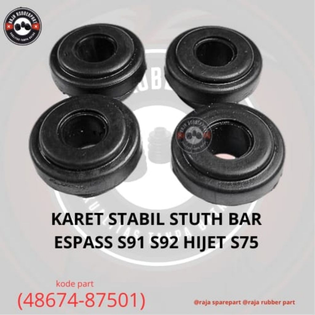 SPAREPART MOBIL ESPASS KARET STABIL STRUT BAR HIJET S75 ESPASS S91 S92 43674-87501