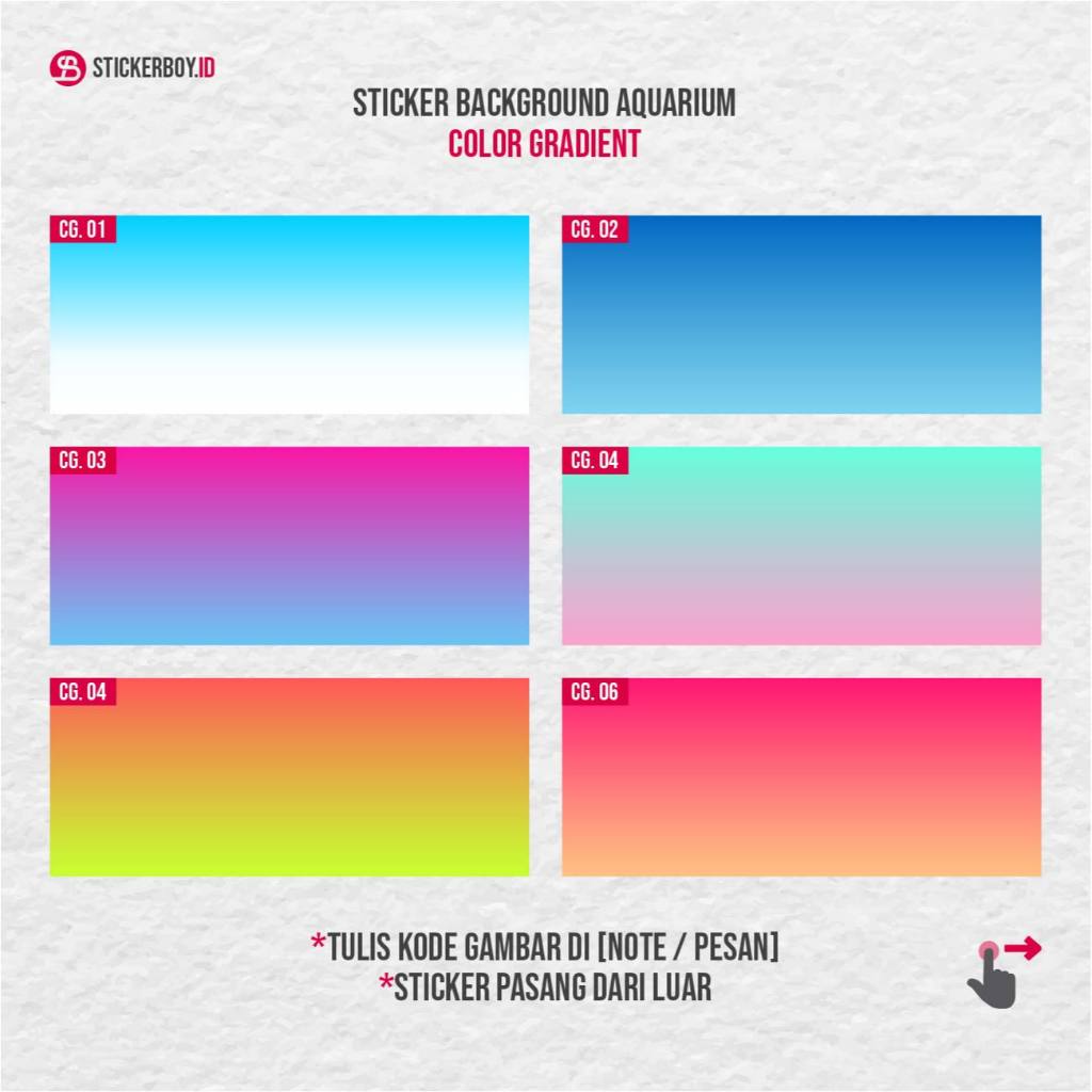 Stiker Background Aquarium Motif Gradasi Warna  – Wallpaper Aquarium Premium