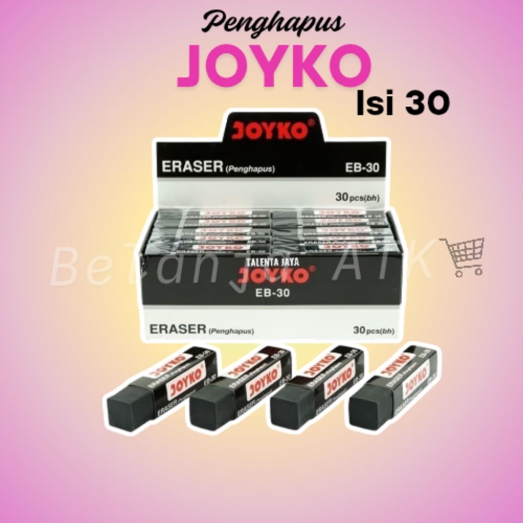 

[Eceran] 3 pcs Penghapus Joyko besar bersih, warna putih / hitam