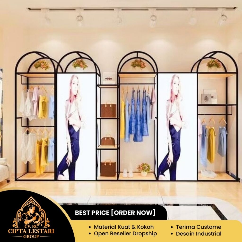 Showcase 1Paket Rak Display Toko Baju|Rak Display Retail