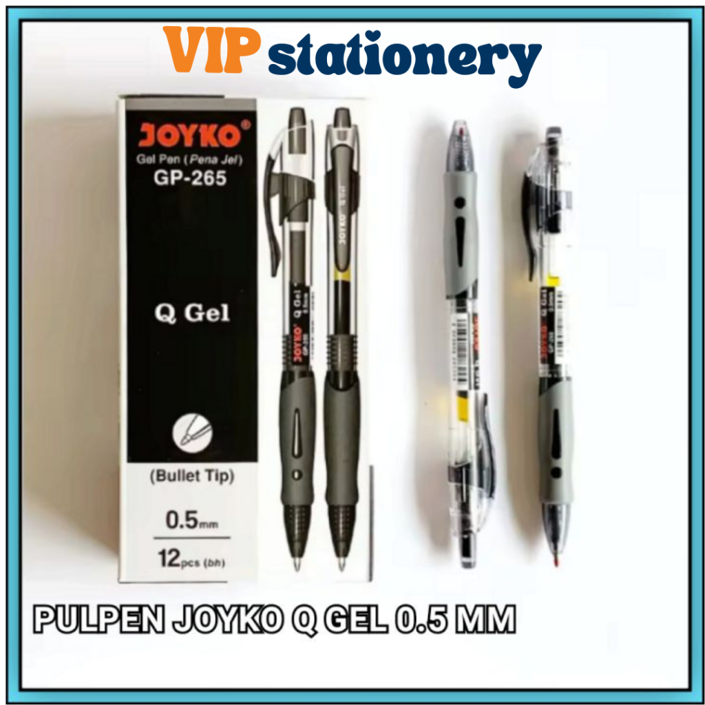 

JOYKO Pulpen QGel 1 PCS GP-265 Q Gel 0.5mm Hitam, Biru, Merah