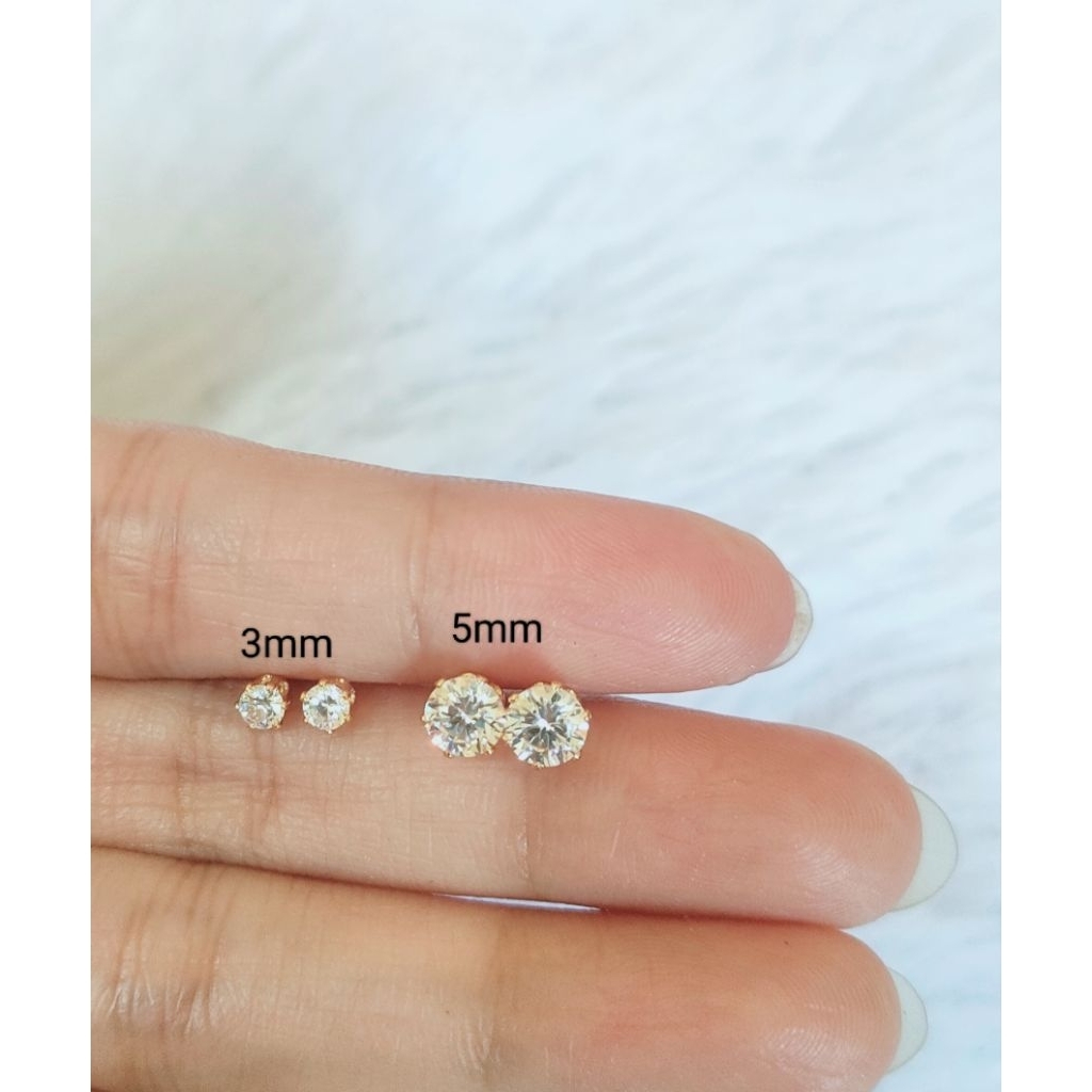 anting tusuk mata satu berlapis emas tidak berkarat