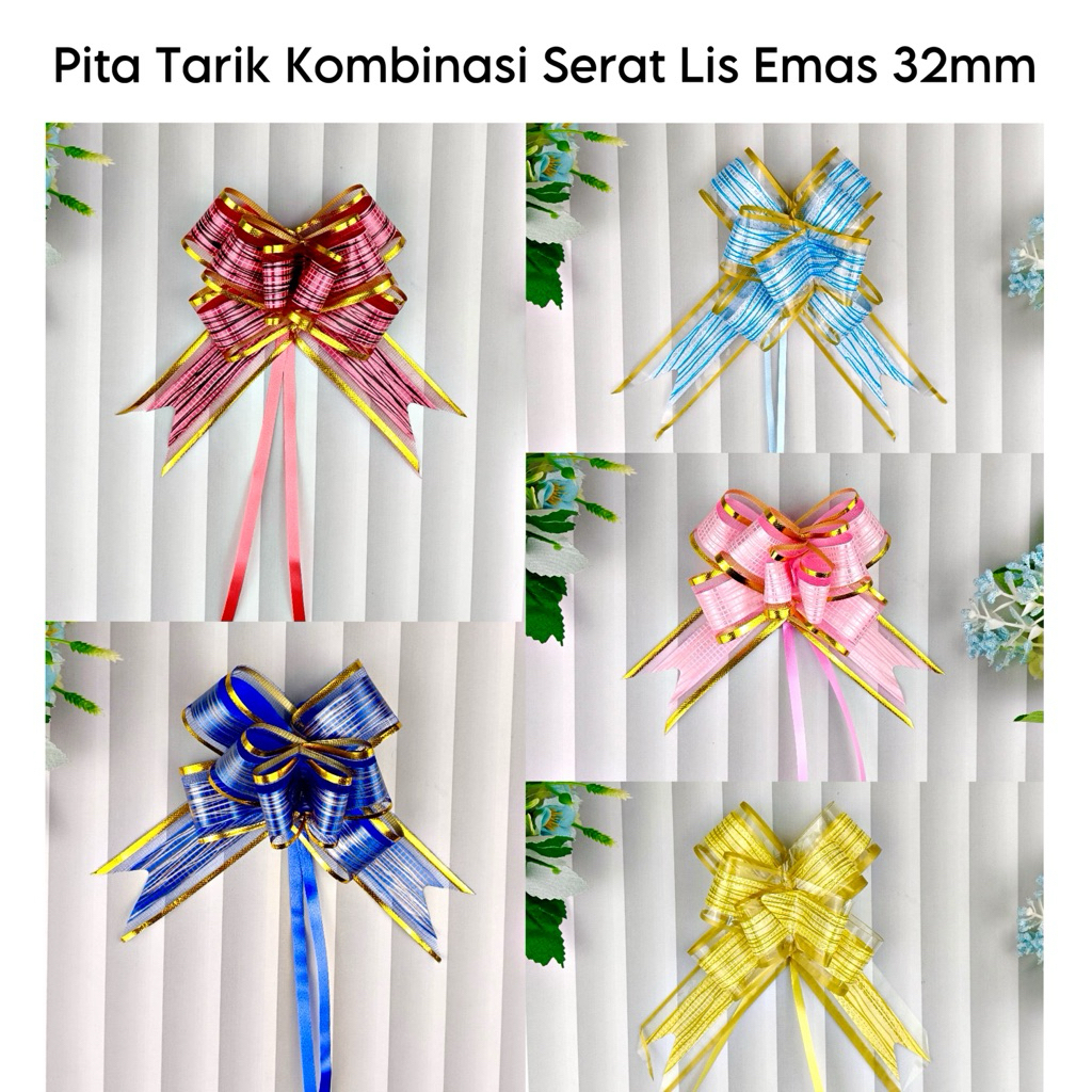 

(isi10)Pita Tarik/Pita Serut/Pita Parcel 32mm Kombinasi Serat RBM Pita Hias parcel dan sounvenir(s2)
